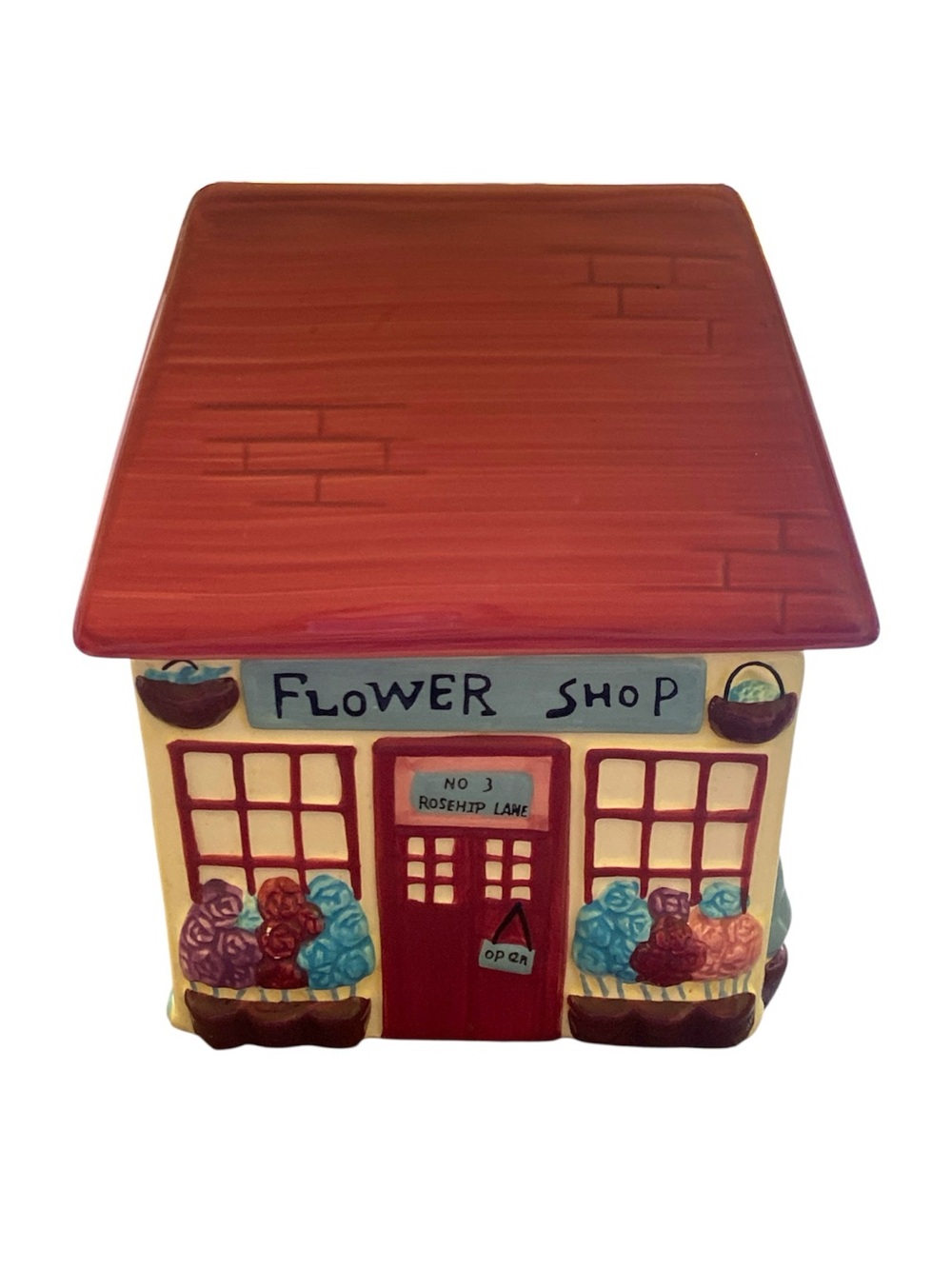 Marks & Spencer Flower Shop Cookie Jar Ceramic Biscuit Container UK Cottagecore